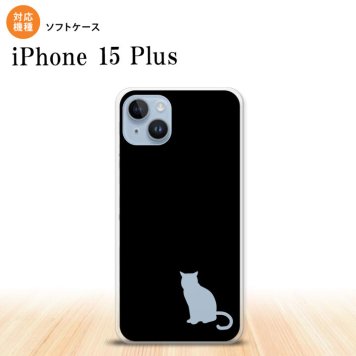 iPhone15 plus iPhone15 plus スマホケース 背面ケースソフトケース 猫 影 黒 クリア 2023年 9月発売 nk-i15pl-tp430