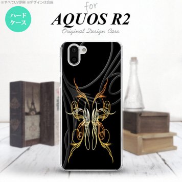 AQUOS R2 アクオス アール2 SH-03K SHV42 専用 スマホケース カバー ハードケース ピンスト 黒×黄 nk-r2-1241[スマホ,スマホケース,スマホカバー,ケース,カバー,ジャケット]