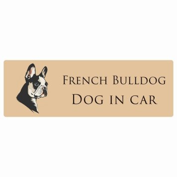 ドッグ カーステッカー イラスト付 Dog in Car フレンチブルドッグ Aタイプ セーフティサイン 犬種別 長方形 15x5cm シール リア あおり運転対策 Dog Sticker 屋外 屋内 防水 かわいい おしゃれ 安全対策 カーサイン