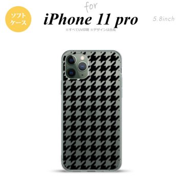 iPhone11Pro iPhone11 Pro スマホケース ソフトケース 千鳥 格子 大 黒 クリア メンズ レディース nk-i11p-tp930