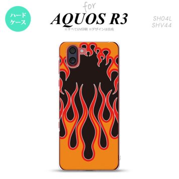 SH-04L SHV44 R3 AQUOS R3 スマホケース カバー ファイヤー 炎 黒 赤 nk-r3-1304
