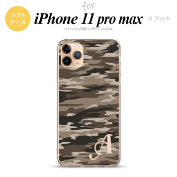 iPhone11ProMax iPhone11pro max スマホケース ソフトケース タイガー 迷彩 B 茶 +アルファベット メンズ レディース nk-i11pm-tp1171i
