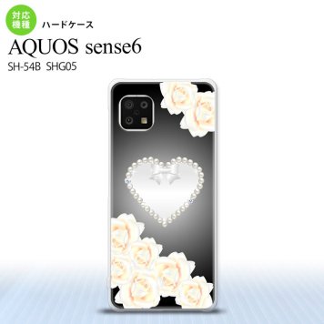 SH-54B SHG05 AQUOS sense6 スマホケース ハードケース ハート D 黒 メンズ レディース nk-sens6-233