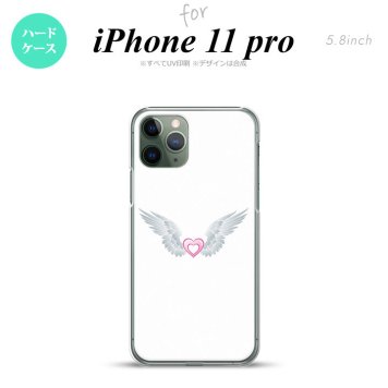 iPhone11Pro iPhone11 Pro スマホケース ハードケース 白翼 ハート 白 ピンク メンズ レディース nk-i11p-475