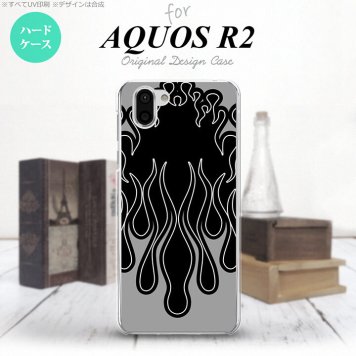 AQUOS R2 アクオス アール2 SH-03K SHV42 専用 スマホケース カバー ハードケース ファイヤー 黒×黒 nk-r2-1302[スマホ,スマホケース,スマホカバー,ケース,カバー,ジャケット]