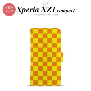 【手帳型 スマホ カバー ケース】【SO02K】【エクスペリア XZ1】手帳型 ケース SO-02K スマホ カバー Xperia XZ1 Compact エクスペリア スクエア 黄×オレンジ nk-004s-so02k-dr767【メール便送料無料】