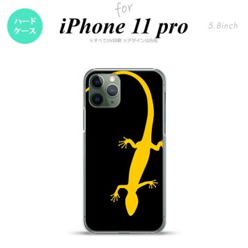 iPhone11Pro iPhone11 Pro スマホケース ハードケース トカゲ 黒 黄 メンズ レディース nk-i11p-776