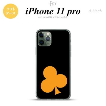 iPhone11Pro iPhone11 Pro スマホケース ソフトケース トランプ クラブ 黒 オレンジ メンズ レディース nk-i11p-tp543