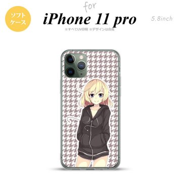 iPhone11Pro iPhone11 Pro スマホケース ソフトケース 女の子 B 千鳥 メンズ レディース nk-i11p-tp1333