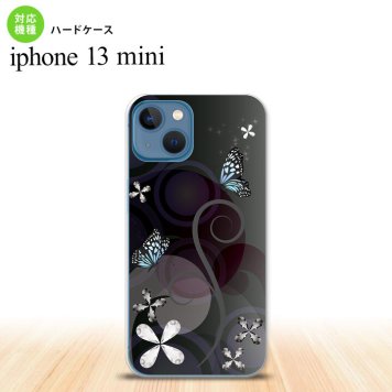 iPhone13mini iPhone13 mini ケース ハードケース バタフライ 蝶 D 黒  nk-i13m-227