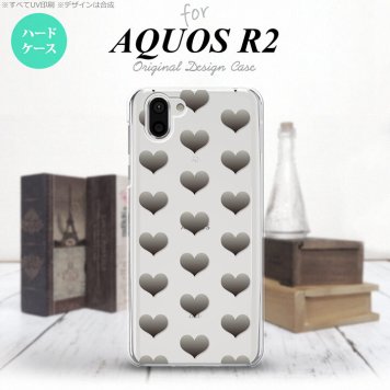 AQUOS R2 アクオス アール2 SH-03K SHV42 専用 スマホケース カバー ハードケース ハート グレー nk-r2-016[スマホ,スマホケース,スマホカバー,ケース,カバー,ジャケット]