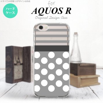 【SH03J】【スマホケース/スマホカバー】【アクオス R】SH03J スマホケース AQUOS R SH-03J カバー アクオス R ドット・ボーダー グレー nk-sh03j-781【メール便送料無料】