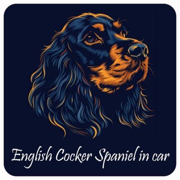 ドッグ カーステッカー イラスト付 Dog in Car イングリッシュコッカースパニエル Bタイプ セーフティサイン 犬種別 正方形 13x13cm シール リア あおり運転対策 Dog Sticker 屋外 屋内 防水 かわいい おしゃれ 安全対策 カーサイン