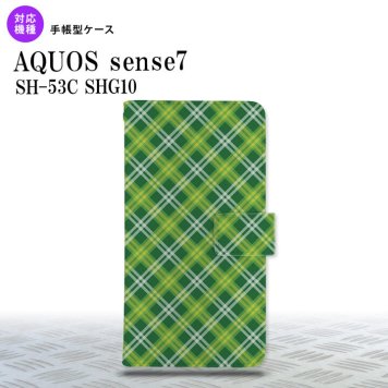 sense7 sense7 手帳型スマホケース カバー バイアスチェック 緑 2022年 11月発売 nk-004s-sens7-dr435