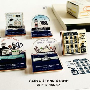 第2弾も追加！ eric アクリルスタンドスタンプ TOWN STAMP SNOWGLOBE Pudding INK POST Stained glass PALETTE サンビー かわいい