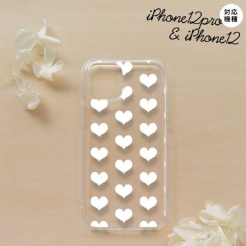 iPhone12/iPhone12pro iPhone12 / iPhone12pro スマホケース ソフトケース ハート A 白 メンズ レディース nk-i12-tp019