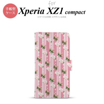 【手帳型 スマホ カバー ケース】【SO02K】【エクスペリア XZ1】手帳型 ケース SO-02K スマホ カバー Xperia XZ1 Compact エクスペリア レース・バラ（B） ピンク nk-004s-so02k-dr269【メール便送料無料】