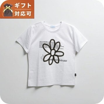1989スタンダード 1989 STANDARD Tシャツ SWSSTD-0034-WHITE レディース ホワイト BW FLOWER Slim fit Tシャツ Women's Slim Fit Short-Sleeved