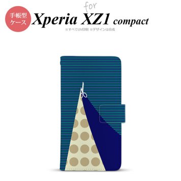 【手帳型 スマホ カバー ケース】【SO02K】【エクスペリア XZ1】手帳型 ケース SO-02K スマホ カバー Xperia XZ1 Compact エクスペリア はさみ 紺 nk-004s-so02k-dr1347【メール便送料無料】