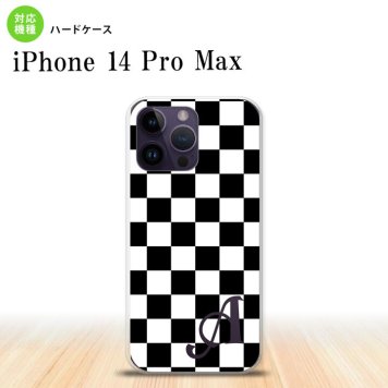 iPhone14 ProMax iPhone14 Pro Max スマホケース 背面ケース ハードケース スクエア 黒 白 +アルファベット 2022年 9月発売 nk-i14pm-131i