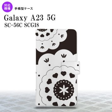 Galaxy A23 GalaxyA23 手帳型スマホケース カバー レース クリア 黒 2022年 10月発売 nk-004s-a23-dr1482