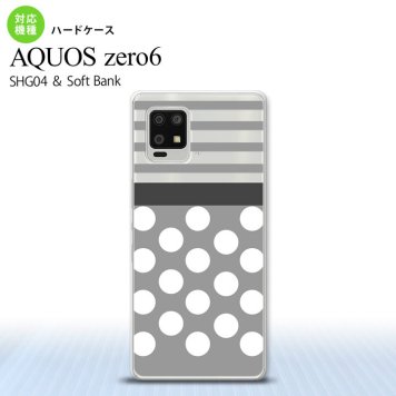 SHG04 SHG04 ZERO6 AQUOS zero6 スマホケース ハードケース ドット ボーダー グレー メンズ レディース nk-zero6-781