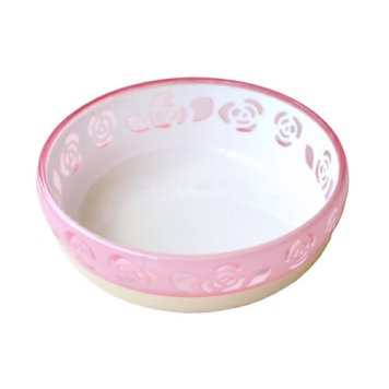 ペッツルート おいしく見えるニャン食器 S ピンクローズ ピンク 250ml 犬用品/ペットグッズ/ペット用品