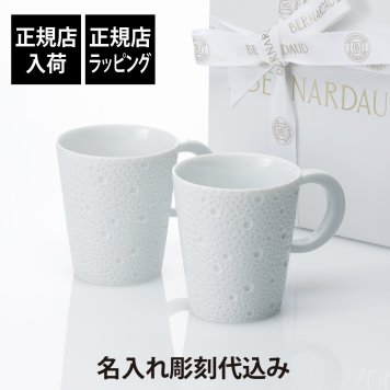 BERNARDAUD ベルナルド エキュム マグ 250ml ペア 名入れ彫刻代込み 名入れ 彫刻 刻印 名入れギフト プレゼント 記念日 記念品 お祝い 結婚祝 結婚記念日 引出物 引越祝い 高級 ブランド 正規品 ECUME フランス製 レンジOK 食洗器OK ペアマグ ペアギフト