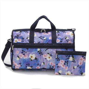 レスポートサック LeSportsac ボストンバッグ 斜めがけバッグ 7185 D994 LARGE WEEKENDER ラージウィークエンダー LYRICAL フラワー柄ブルーパープル系マルチ
