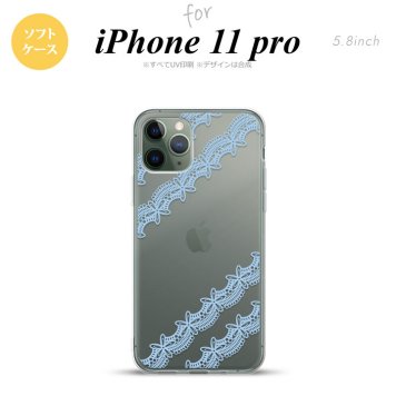 iPhone11Pro iPhone11 Pro スマホケース ソフトケース レース 帯 A 水色 メンズ レディース nk-i11p-tp1097