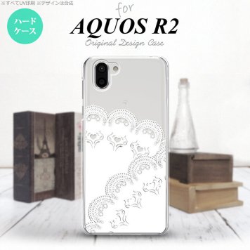 AQUOS R2 アクオス アール2 SH-03K SHV42 専用 スマホケース カバー ハードケース レース(B) 白 nk-r2-725[スマホ,スマホケース,スマホカバー,ケース,カバー,ジャケット]