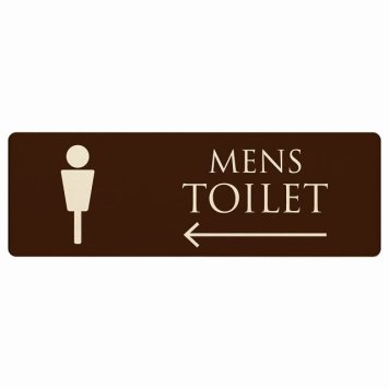 トイレ プレート 木製 MENS ブラウン ナチュラル 左 矢印 長方形 27x9cm方向案内 進路ドア サインプレート ピクトサイン トイレマーク表示 案内 注意 施設 御手洗 TOILET おしゃれ シンプル 安全対策