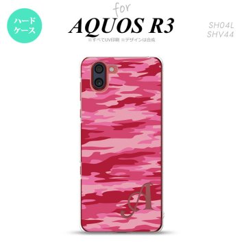 SH-04L SHV44 R3 AQUOS R3 スマホケース カバー タイガー 迷彩 C ピンク +アルファベット nk-r3-1164i