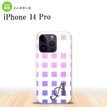 iPhone14 Pro iPhone14 Pro スマホケース 背面ケース ハードケース スクエア ドット ピンク +アルファベット 2022年 9月発売 nk-i14p-1363i