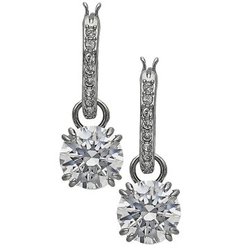 スワロフスキー swarovski ピアス Stilla ドロップピアス ラウンドカット 5636717 スティラ フープピアス アクセサリー レディース シルバー+ホワイト 海外正規品