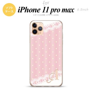 iPhone11ProMax iPhone11pro max スマホケース ソフトケース ドット レース C 薄ピンク +アルファベット メンズ レディース nk-i11pm-tp1618i