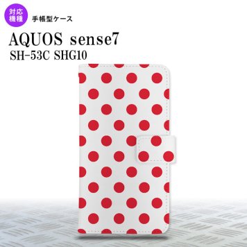 sense7 sense7 手帳型スマホケース カバー ドット 水玉 白 赤 2022年 11月発売 nk-004s-sens7-dr103