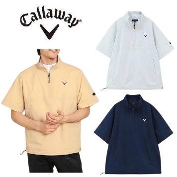 キャロウェイ メンズ ゴルフウェア ストレッチ ハーフジップ 半袖ブルゾン C24116100 Callaway Golf  【2024年春夏モデル】 お誕生日祝い お祝い 記念品 お父さん 父の日 彼氏 男性 30代 40代 50代 60代  還暦祝い 敬老の日 人気プレゼント プレゼント