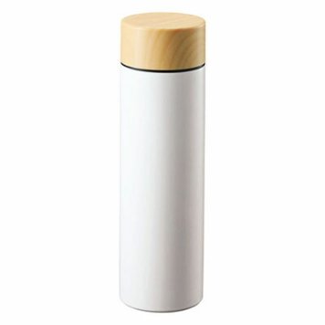 【ギフト対応無料】木目調ステンレスボトル450ml ホワイト (TS-1381-888) ※送料無料(北海道・沖縄は除く)