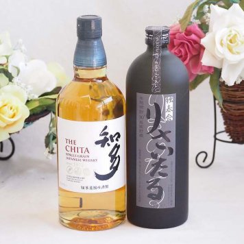 贈り物ギフト ジャパニーズウイスキーと本格麦焼酎対決セット 知多700mlりさいたる30°(大分県)720ml