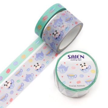 マスキングテープ Teacup Animals パンダ 2巻セット 8mm/20mm ※送料無料(ポスト投函)