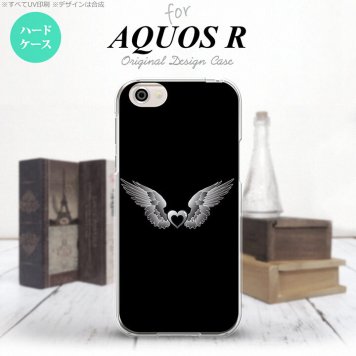 【SH03J】【スマホケース/スマホカバー】【アクオス R】SH03J スマホケース AQUOS R SH-03J カバー アクオス R 翼(ハート) 黒×黒 nk-sh03j-468【メール便送料無料】