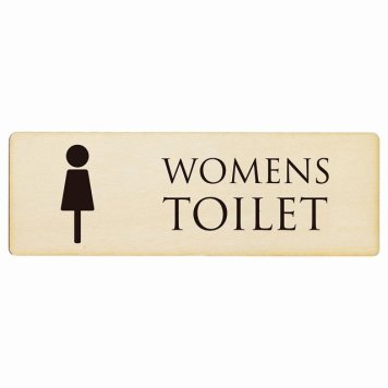 トイレ プレート 木製 WOMENS ナチュラル ブラック 長方形 27x9cmドア サインプレート ピクトサイン トイレマーク表示 案内 注意 施設 御手洗 TOILET おしゃれ シンプル 安全対策