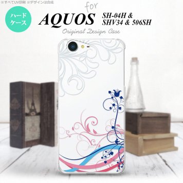 【SH04H】【スマホケース/スマホカバー】【アクオス ゼータ】SH04H スマホケース AQUOS ZETA SH04H カバー アクオス ゼータ 草 青×ピンク nk-sh04h-1622【メール便送料無料】