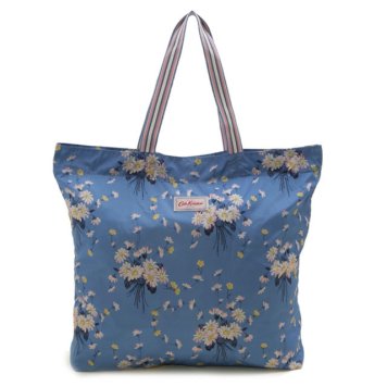 キャスキッドソン Cath Kidston トートバッグ エコバッグ サブバッグ 折りたたみ Large Foldaway Tote Riviera Blue Daisies & Buttercups フラワー柄ブルー系マルチ 756617