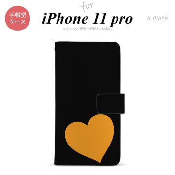 iPhone11Pro iPhone11 Pro 手帳型スマホケース カバー トランプ ハート 黒 オレンジ  nk-004s-i11p-dr546
