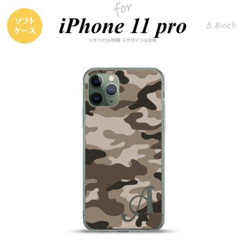iPhone11Pro iPhone11 Pro スマホケース ソフトケース ウッドランド 迷彩 B 茶 +アルファベット メンズ レディース nk-i11p-tp1156i