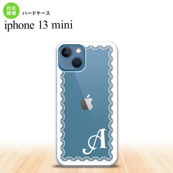iPhone13mini iPhone13 mini ケース ハードケース レース 白 +アルファベット  nk-i13m-361i