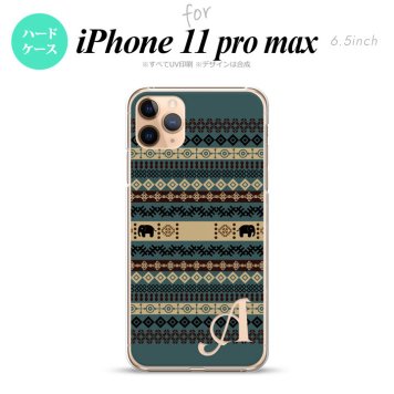 iPhone11ProMax iPhone11pro max スマホケース ハードケース エスニック ゾウ 青 +アルファベット メンズ レディース nk-i11pm-1573i