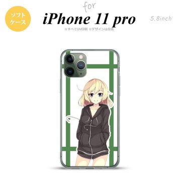 iPhone11Pro iPhone11 Pro スマホケース ソフトケース 女の子 B 緑 メンズ レディース nk-i11p-tp1332